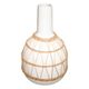 Vase céramique et rotin blanc H 28.5cm